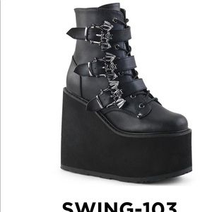 Demonia platform bat boots